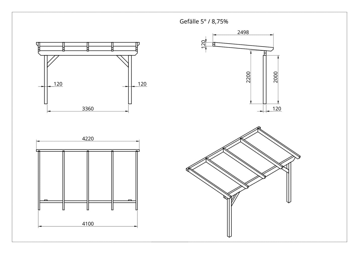 Terrassenüberdachung BSH Bausatz - ATBULL