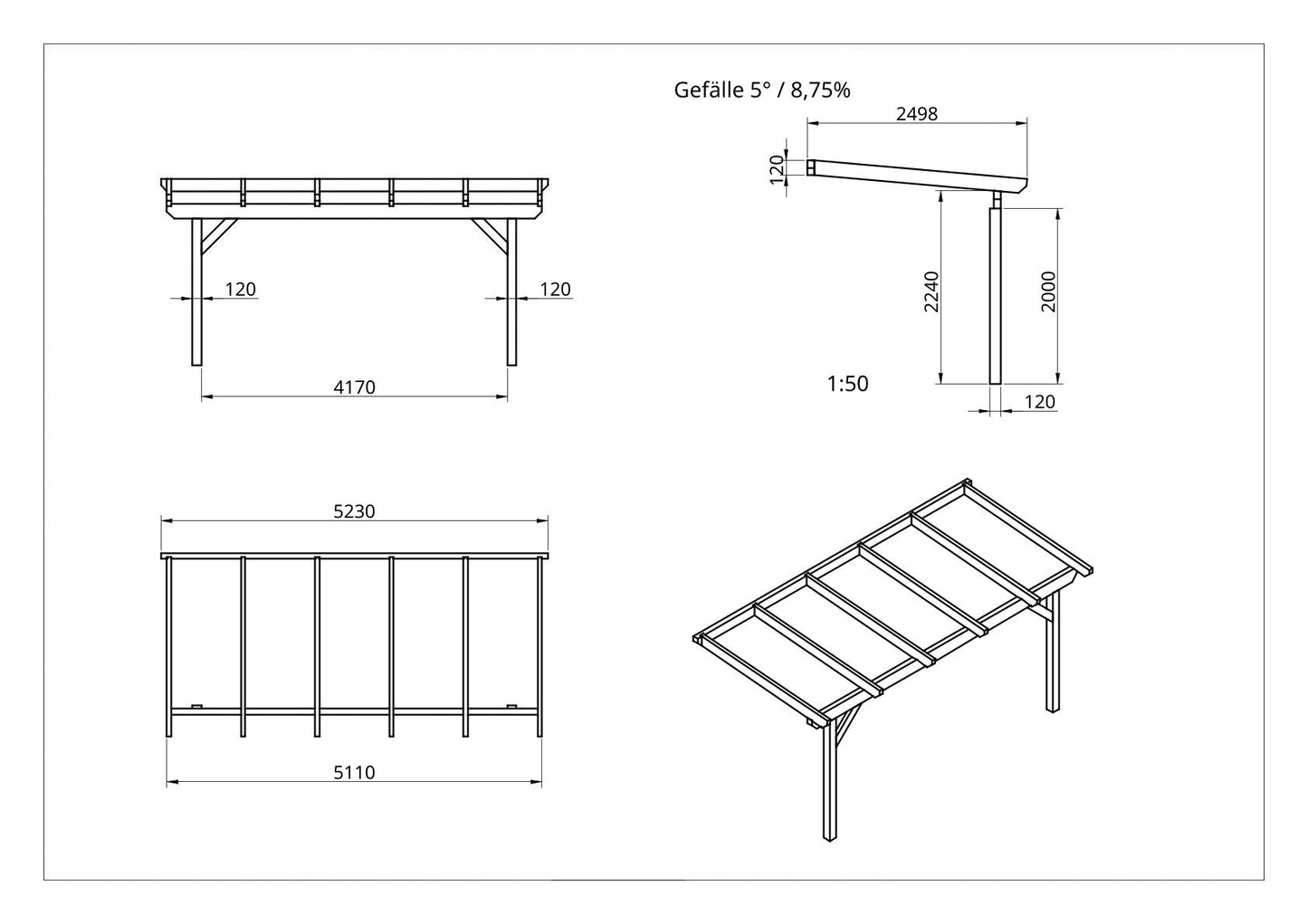 Terrassenüberdachung BSH Bausatz - ATBULL
