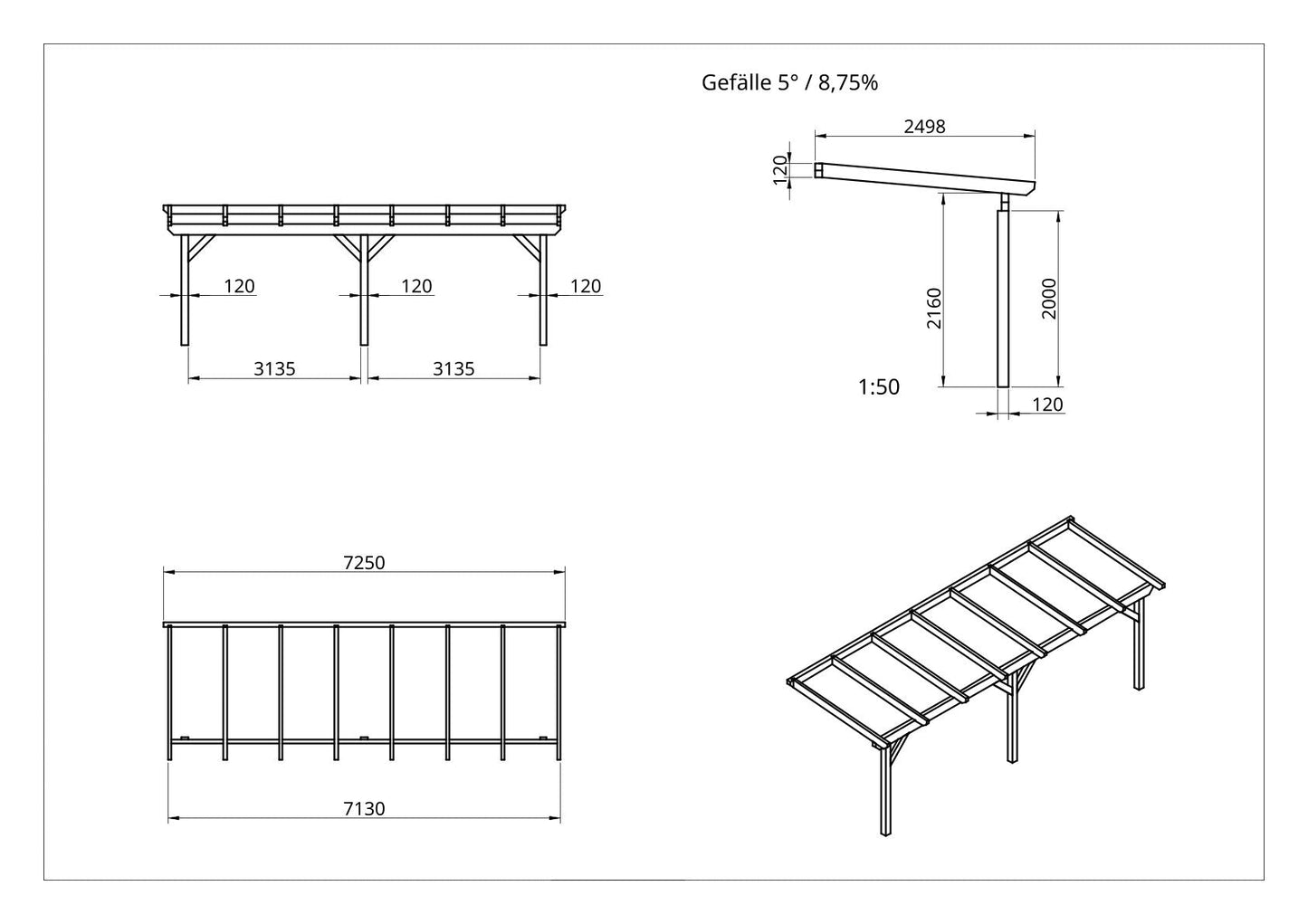 Terrassenüberdachung BSH Bausatz - ATBULL
