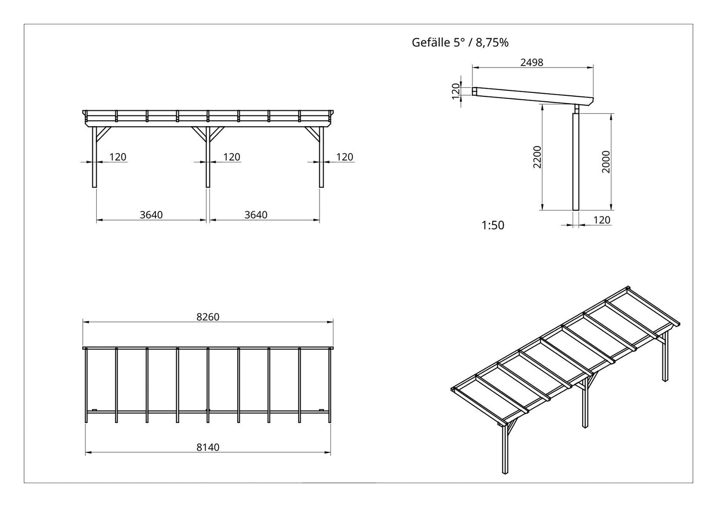 Terrassenüberdachung BSH Bausatz - ATBULL