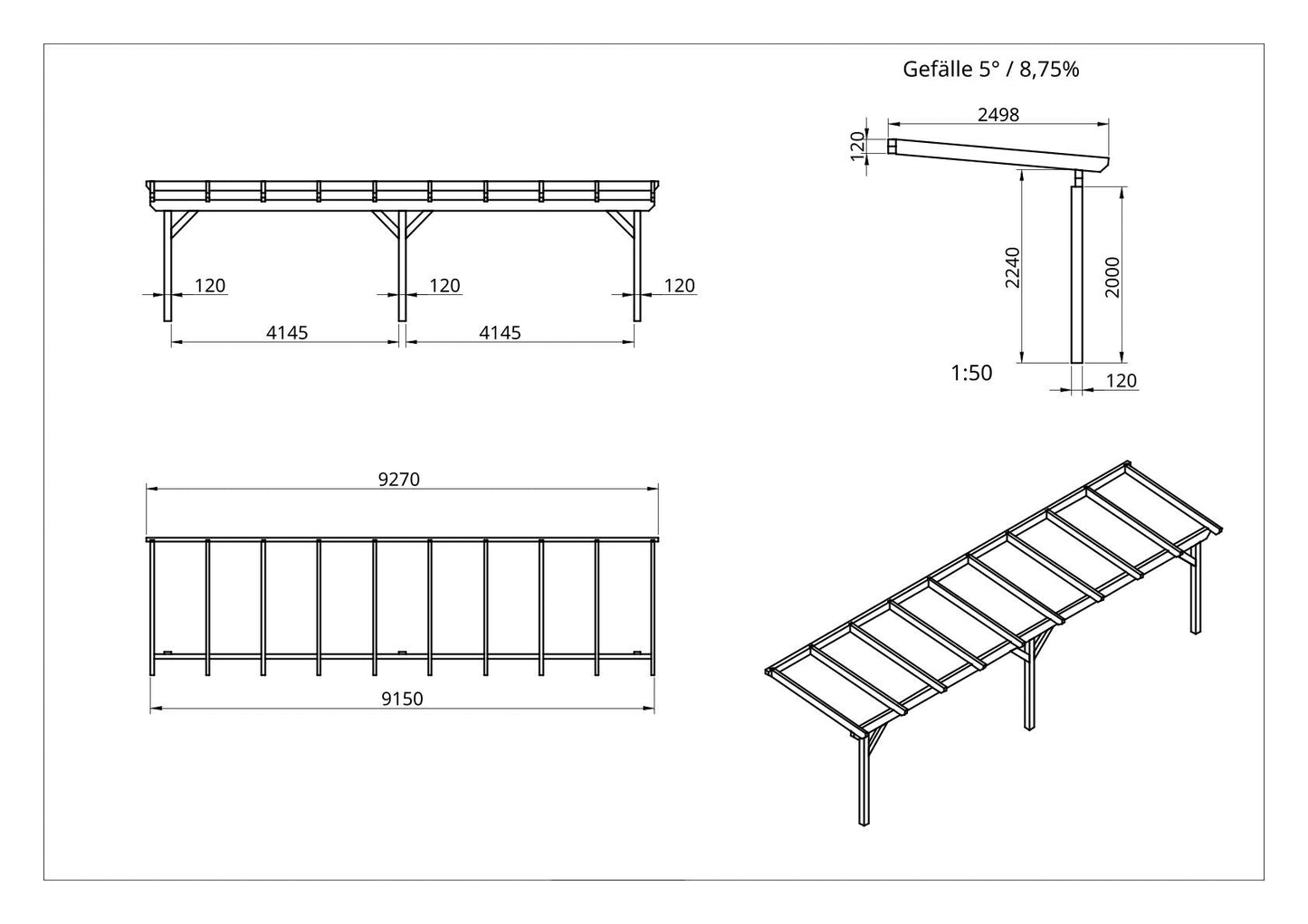 Terrassenüberdachung BSH Bausatz - ATBULL