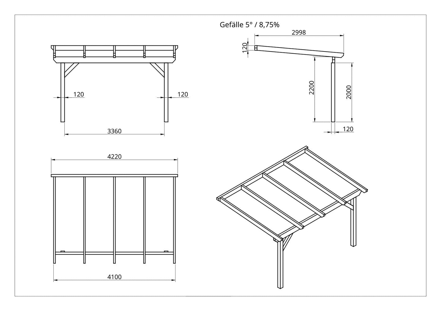 Terrassenüberdachung BSH Bausatz - ATBULL