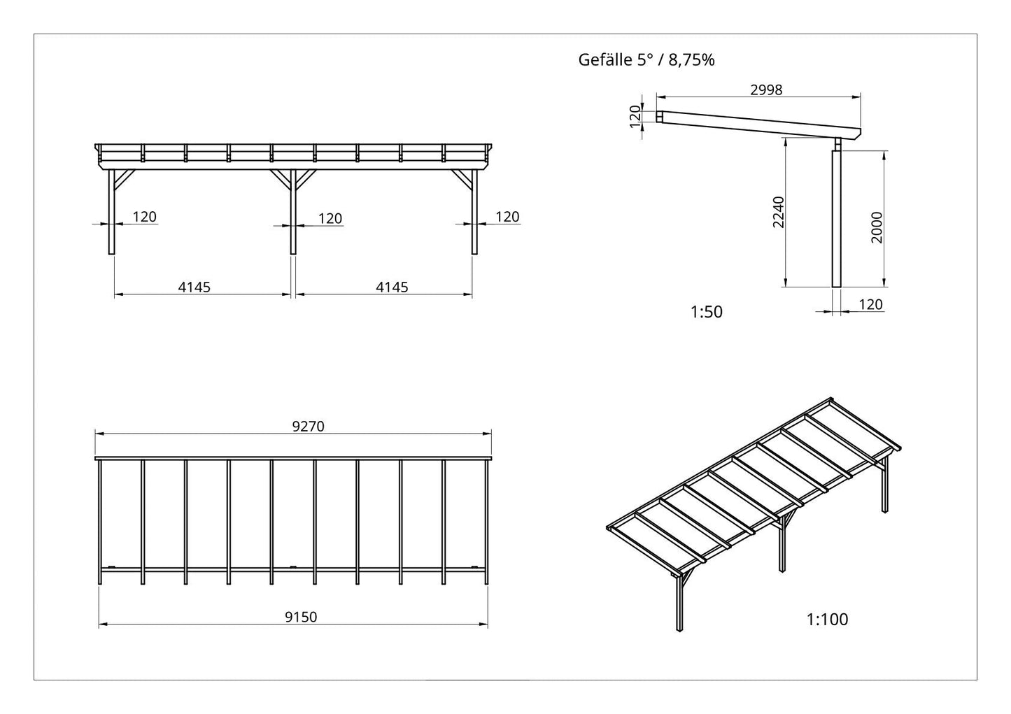 Terrassenüberdachung BSH Bausatz - ATBULL