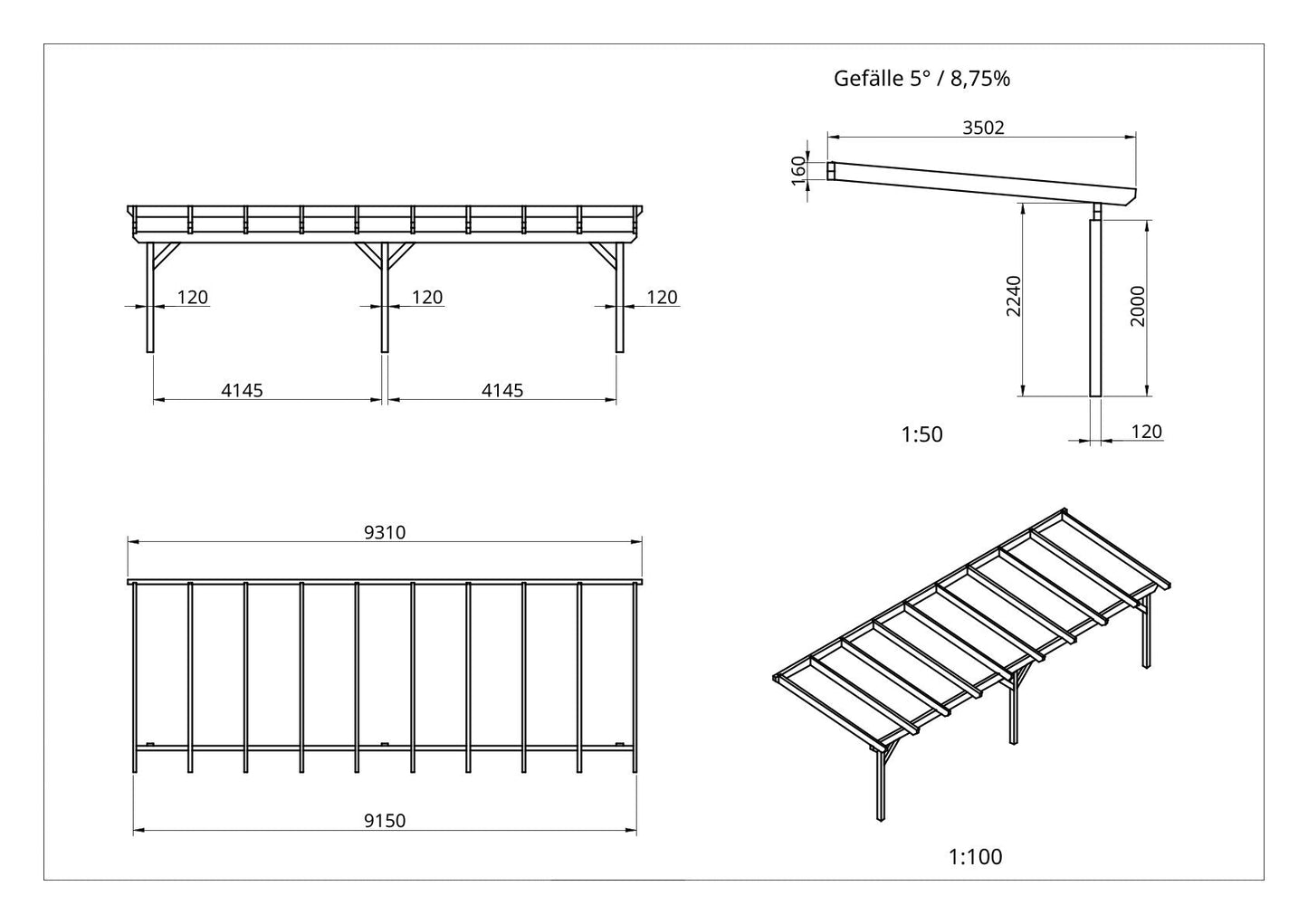 Terrassenüberdachung BSH Bausatz - ATBULL