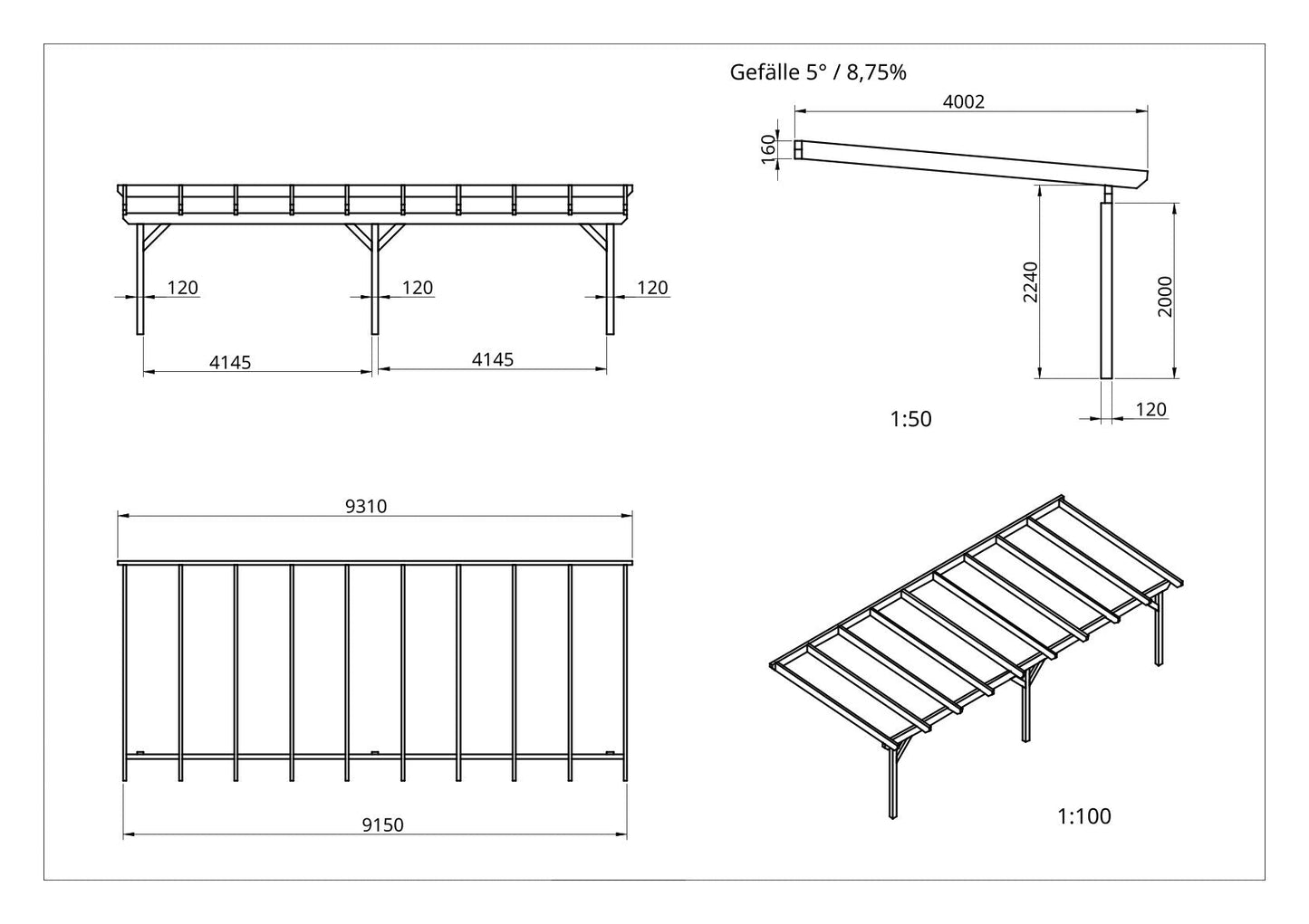 Terrassenüberdachung BSH Bausatz - ATBULL