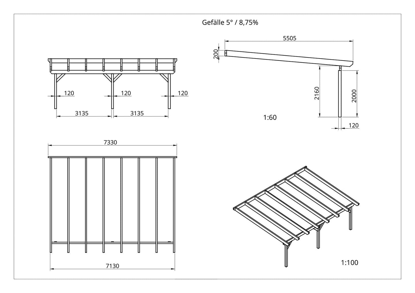 Terrassenüberdachung BSH Bausatz - ATBULL