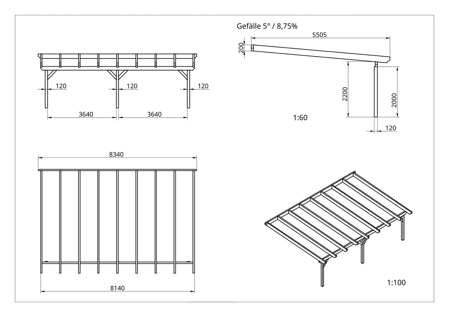 Terrassenüberdachung BSH Bausatz - ATBULL