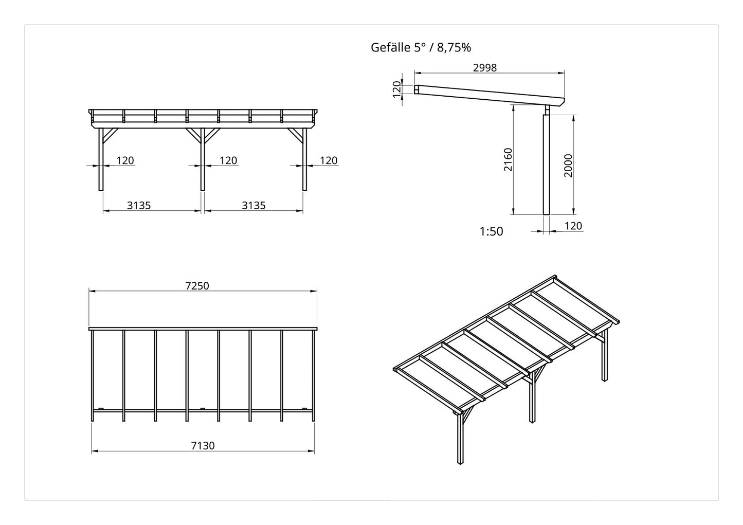 Terrassenüberdachung BSH Bausatz