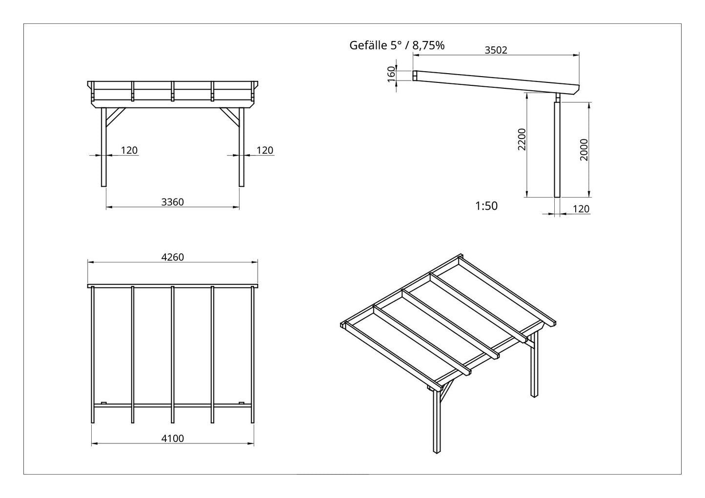 Terrassenüberdachung BSH Bausatz