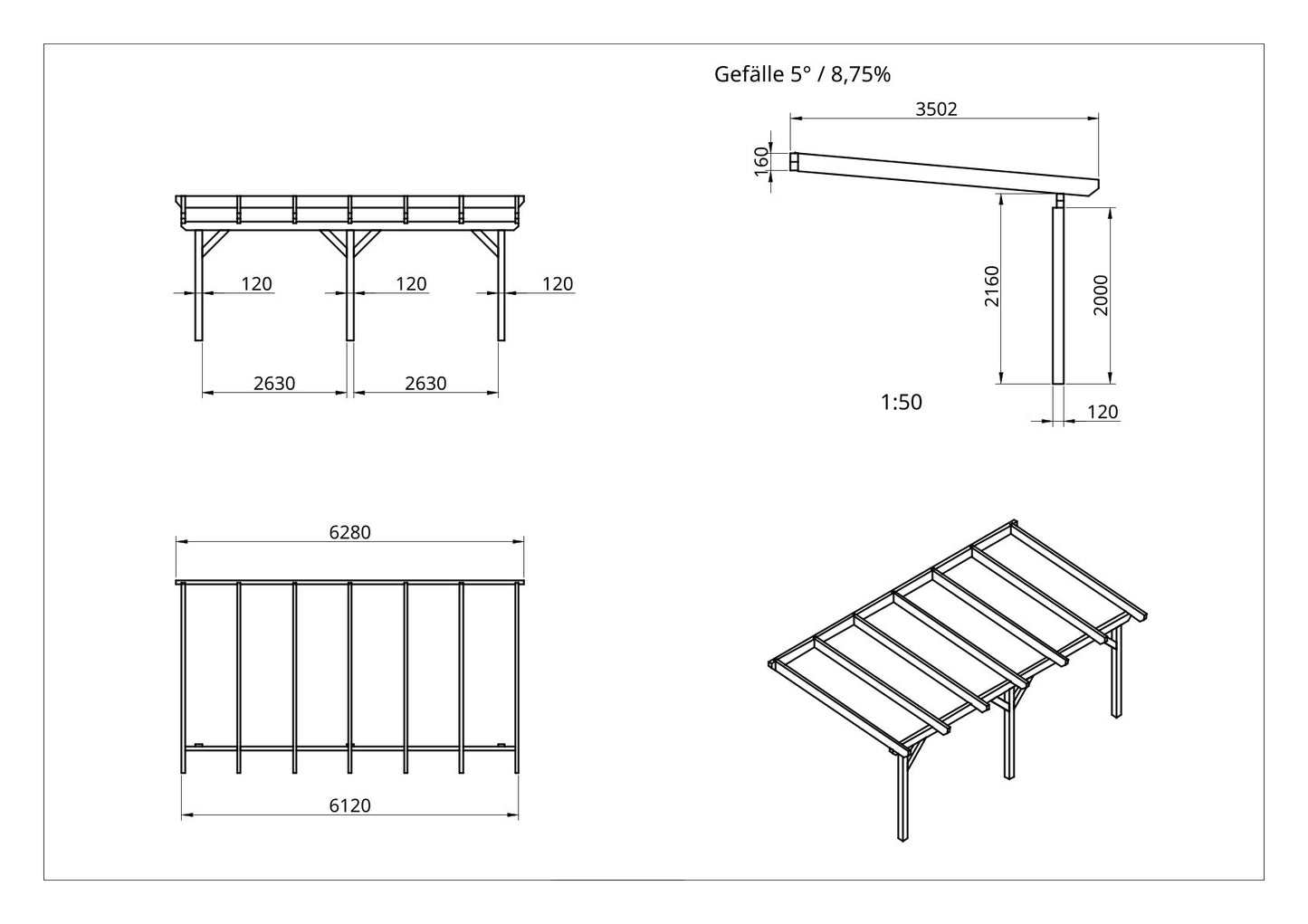 Terrassenüberdachung BSH Bausatz