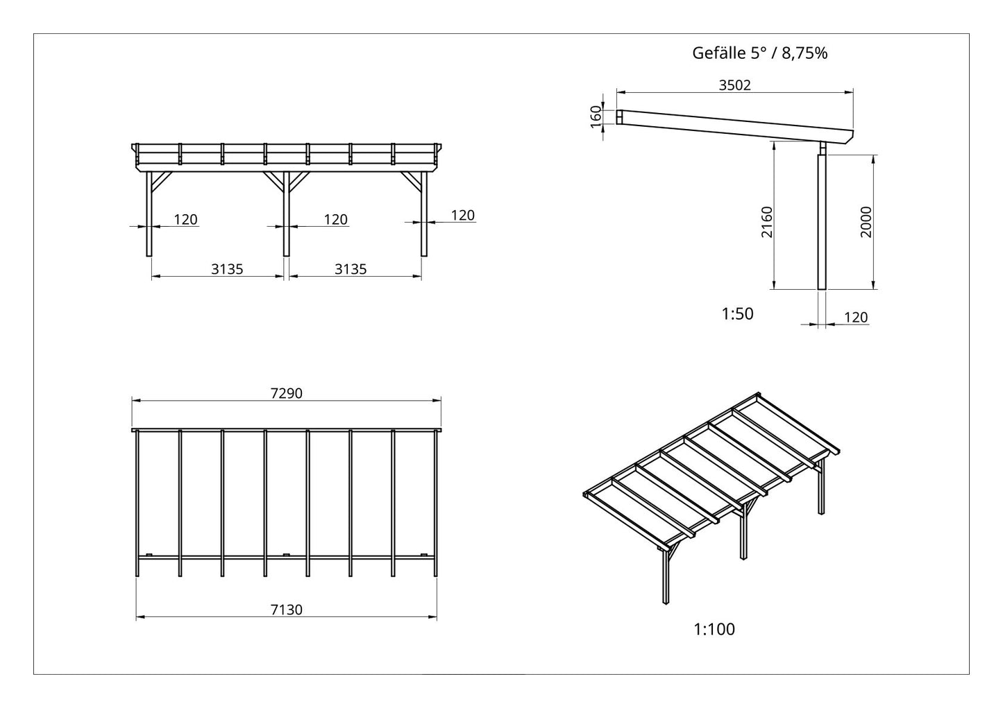 Terrassenüberdachung BSH Bausatz