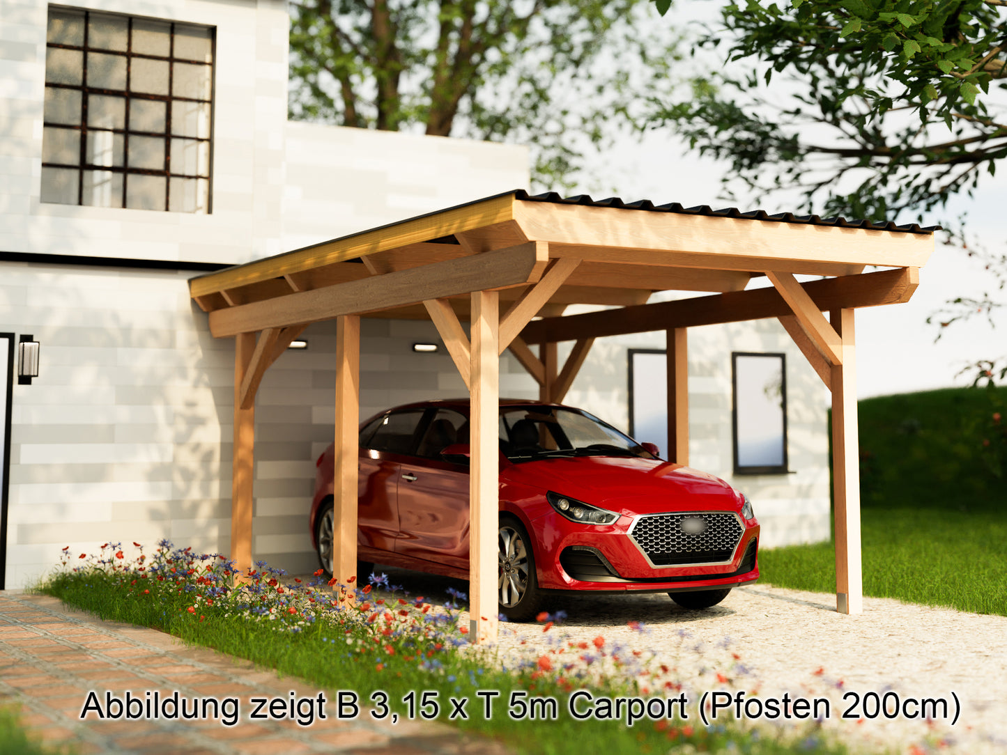 Carport Komplett-Bausatz inkl. Dach