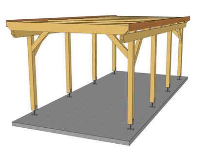 Carport Komplett-Bausatz inkl. Dach