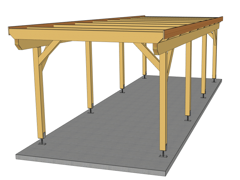 Carport Komplett-Bausatz inkl. Dach