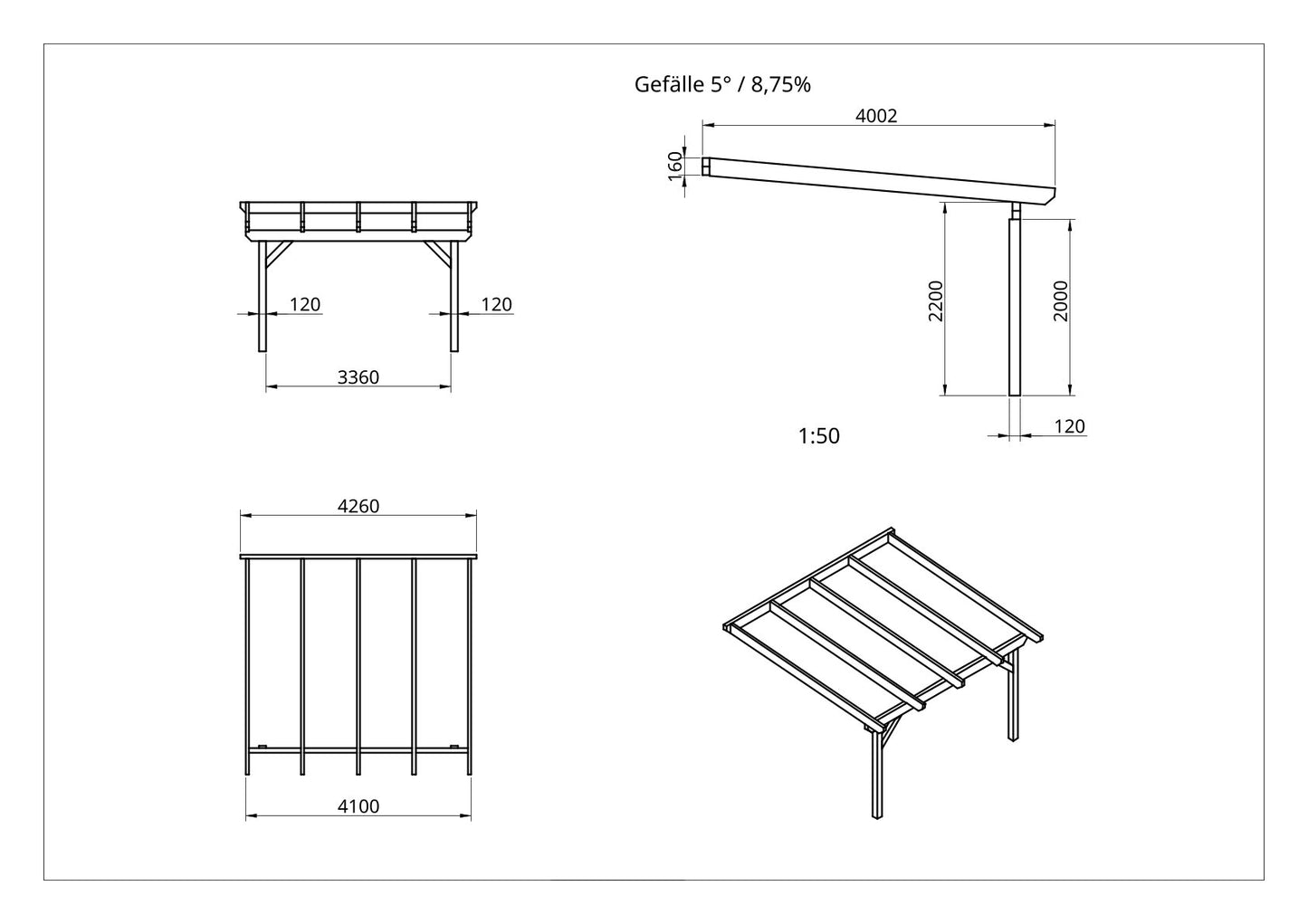 Terrassenüberdachung BSH Bausatz