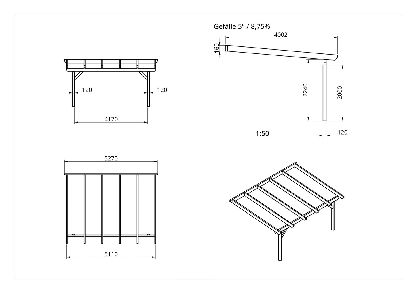 Terrassenüberdachung BSH Bausatz