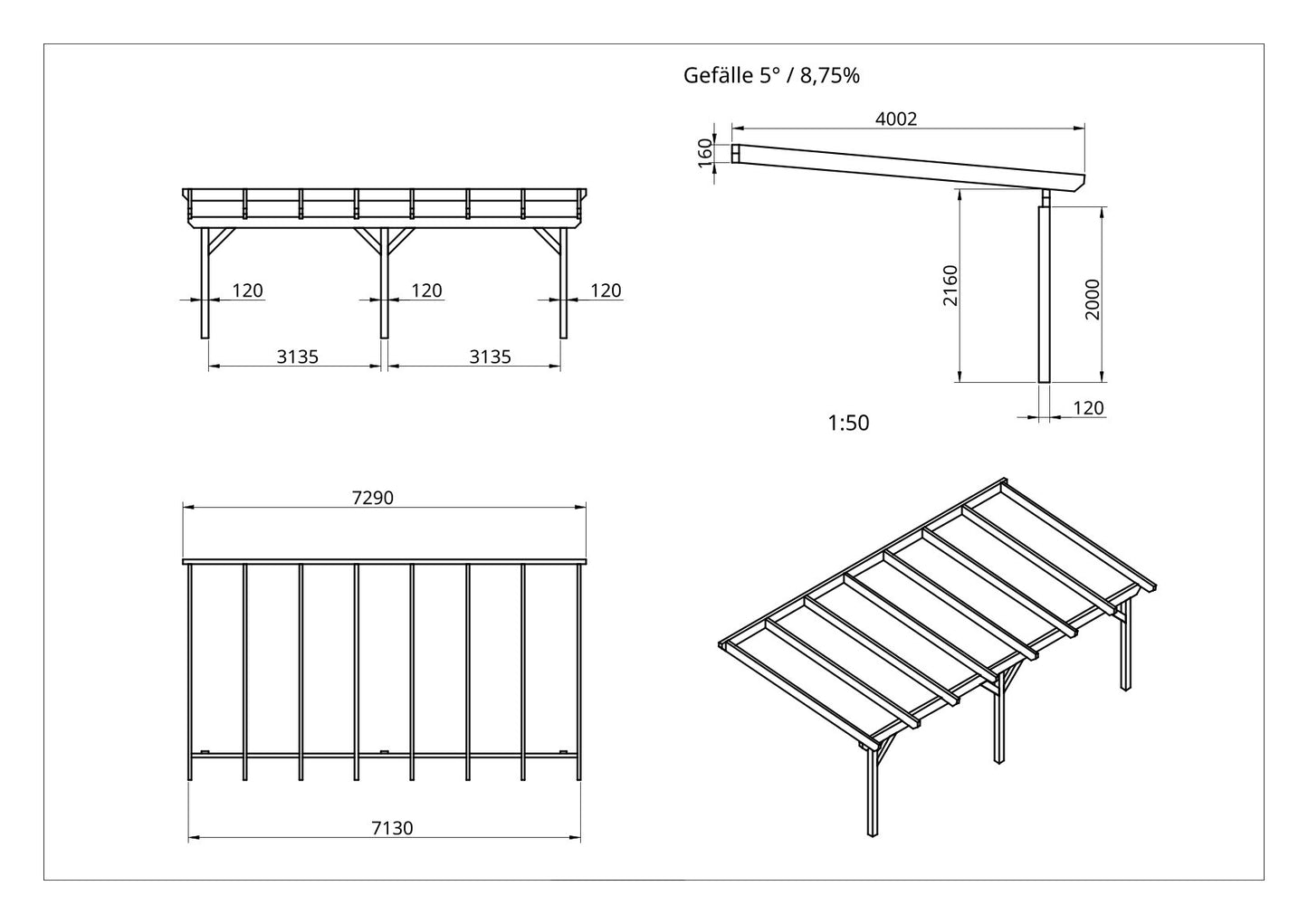 Terrassenüberdachung BSH Bausatz