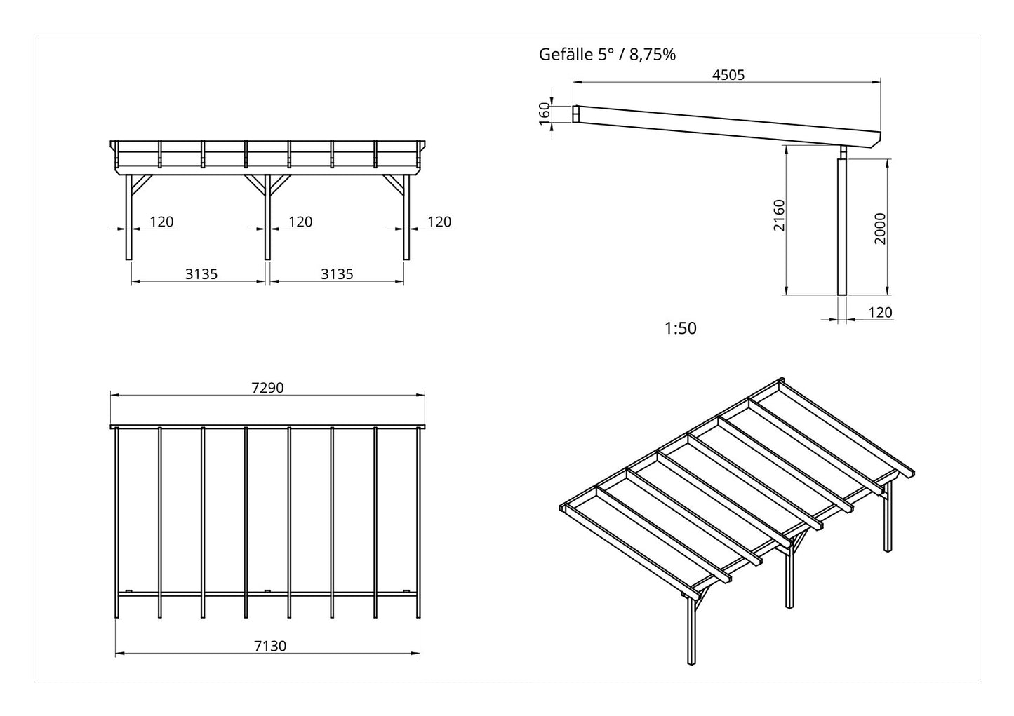 Terrassenüberdachung BSH Bausatz