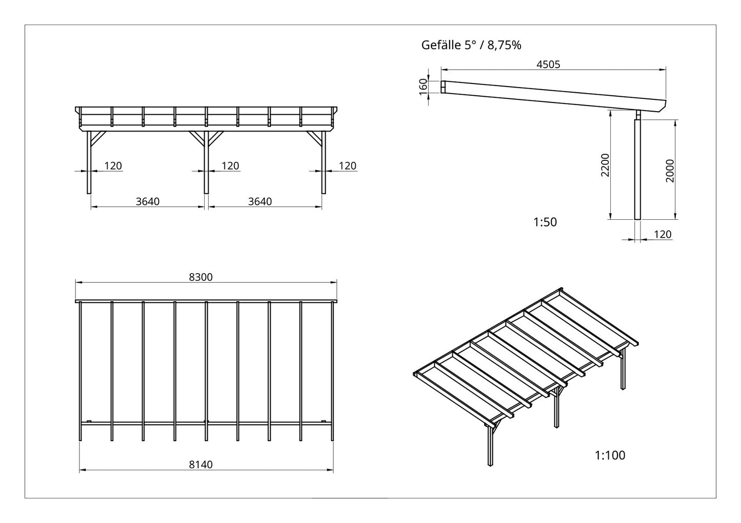 Terrassenüberdachung BSH Bausatz