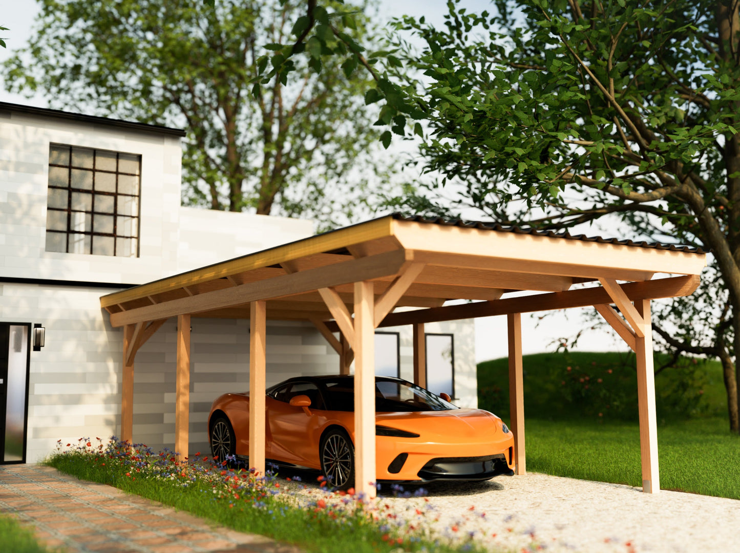 Carport Komplett-Bausatz inkl. Dach