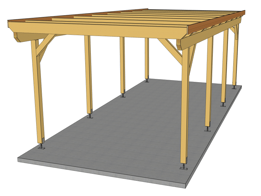 Carport Komplett-Bausatz inkl. Dach