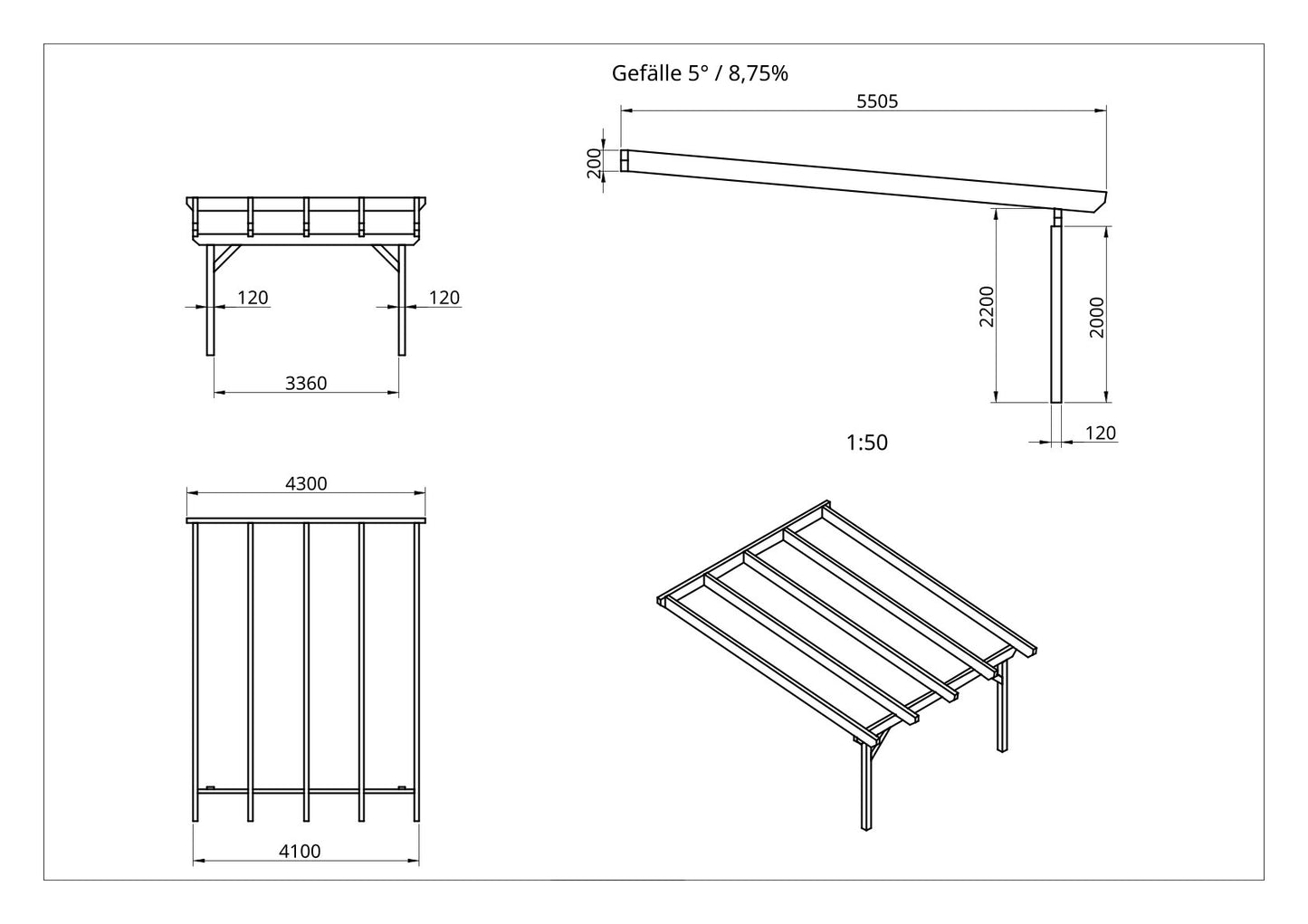 Terrassenüberdachung BSH Bausatz