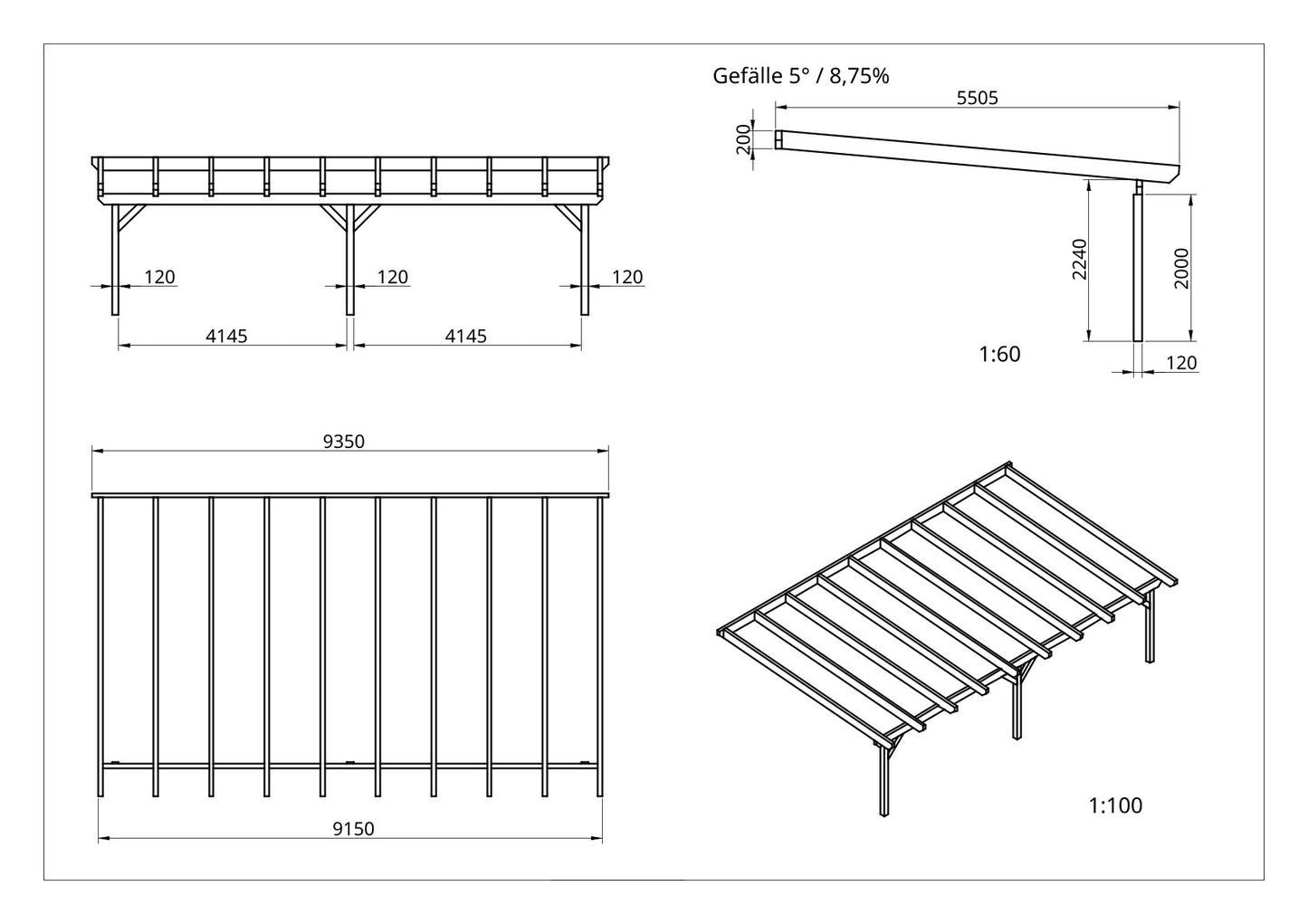 Terrassenüberdachung BSH Bausatz