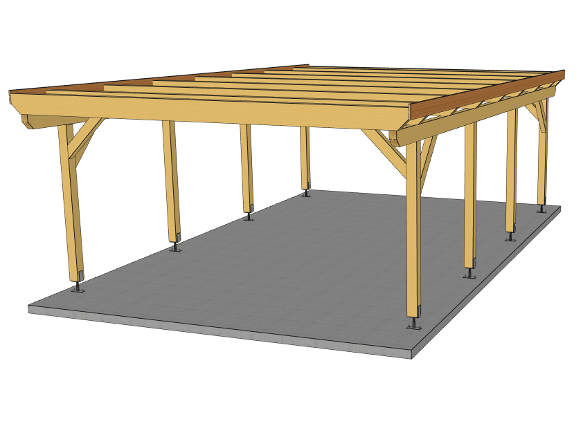 Carport Komplett-Bausatz inkl. Dach