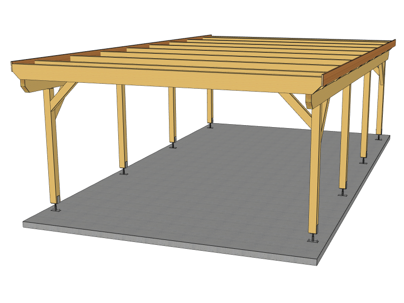 Carport Komplett-Bausatz inkl. Dach