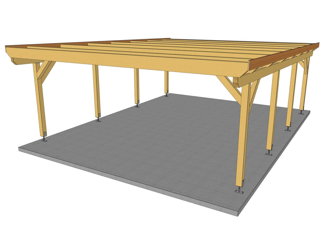 Carport Komplett-Bausatz inkl. Dach